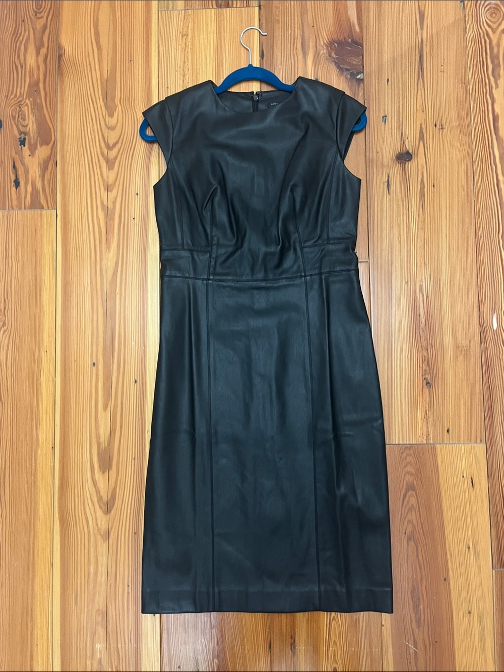 Ann Taylor Black Faux Leather Sheath Dress